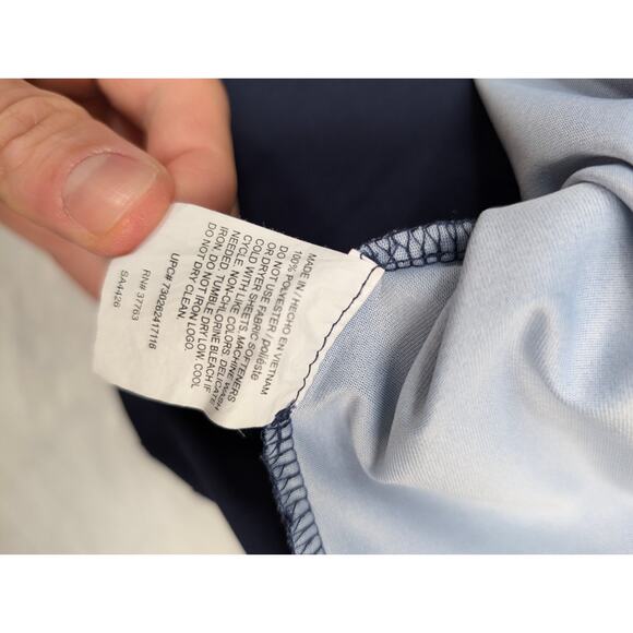 Callaway Opti-Dri Mens Golf Polo Shirt XL Blue Performance Stretch Stripe - Picture 6 of 7